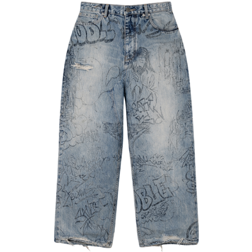 'GRAFFITI' Washed Denim